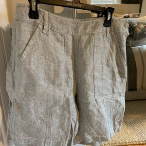 NWT New Poetry high waisted side zip linen shorts light blue size 6